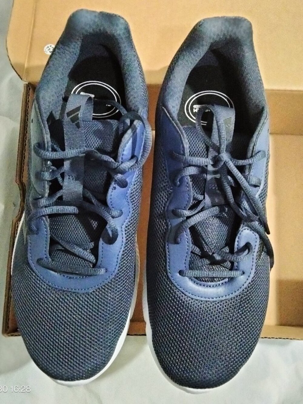 adidas Cloudfoam Flex Laces Men's Size 10 Blue White Sneakers HQ4853 New in Box